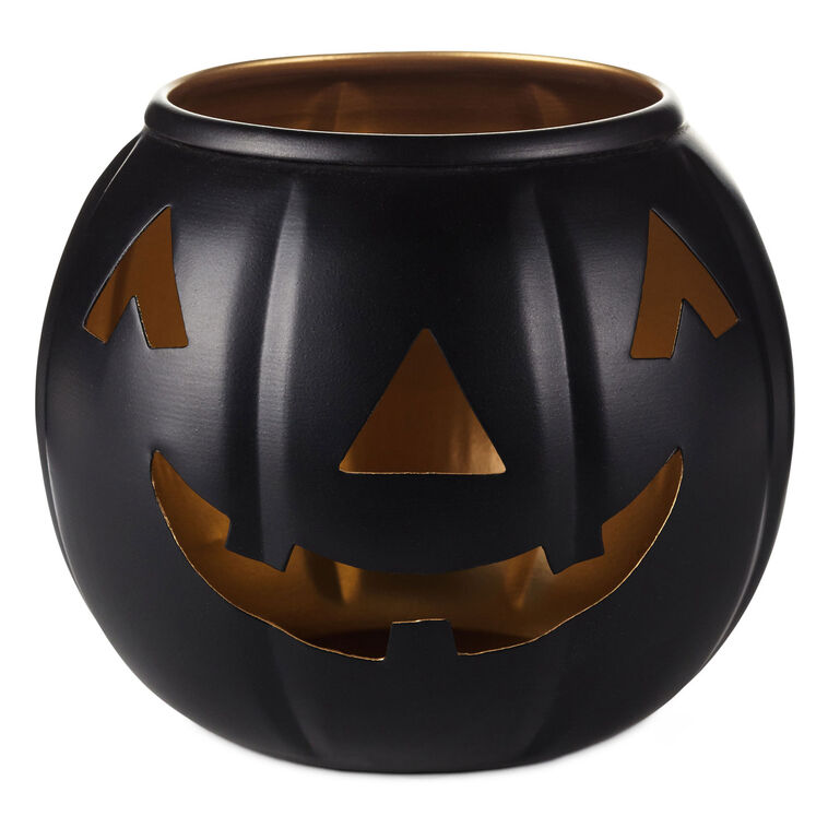 hallmark Medium Black Metal Jack-o'-Lantern Candle Holder