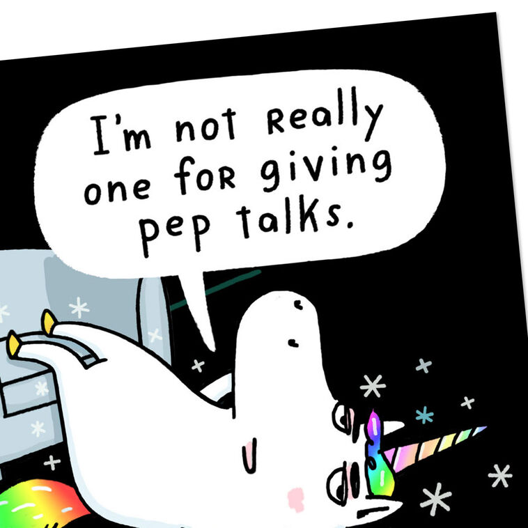 Hallmark Meh Unicorn Pep Talk Funny Encouragement Card