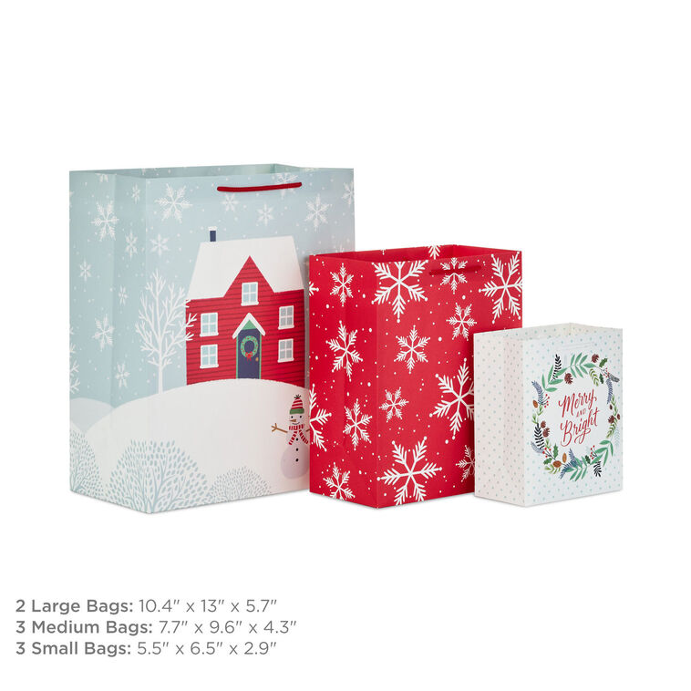 Hallmark Merry And Bright 8-Pack Assortment Christmas Gift Bags
