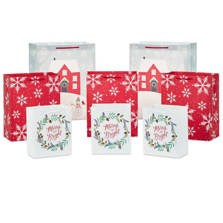 hallmark Merry and Bright 8-Pack Assortment Christmas Gift Bags