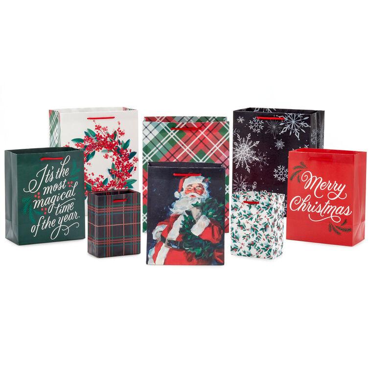 hallmark Merry and Bright 8-Pack Assortment Christmas Gift Bags