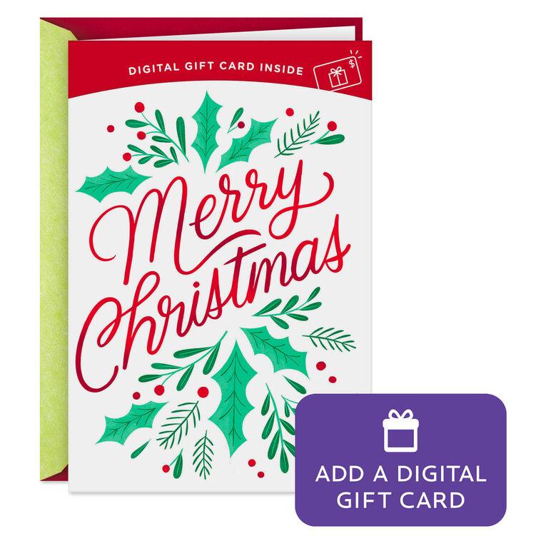 hallmark Merry Christmas Gift Card Greeting Christmas Card