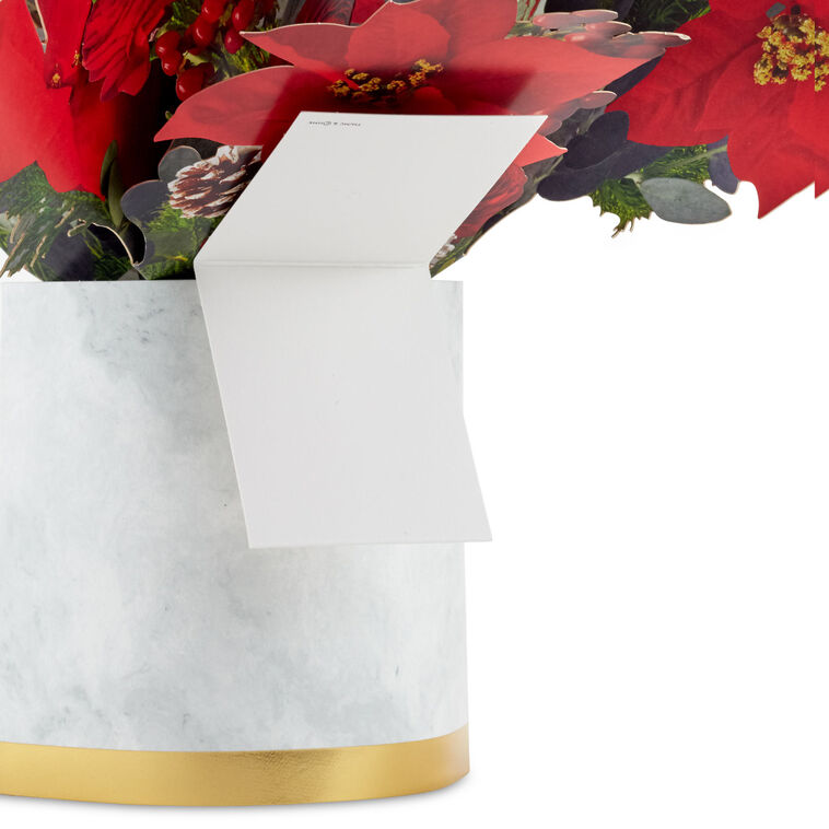 Hallmark Merry Christmas Poinsettia Flower Bouquet 3D Pop-Up Christmas Card