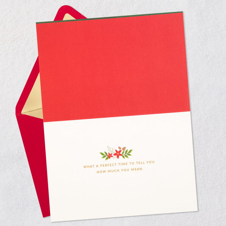 Hallmark Merry Christmas Poinsettias And Holly Christmas Card