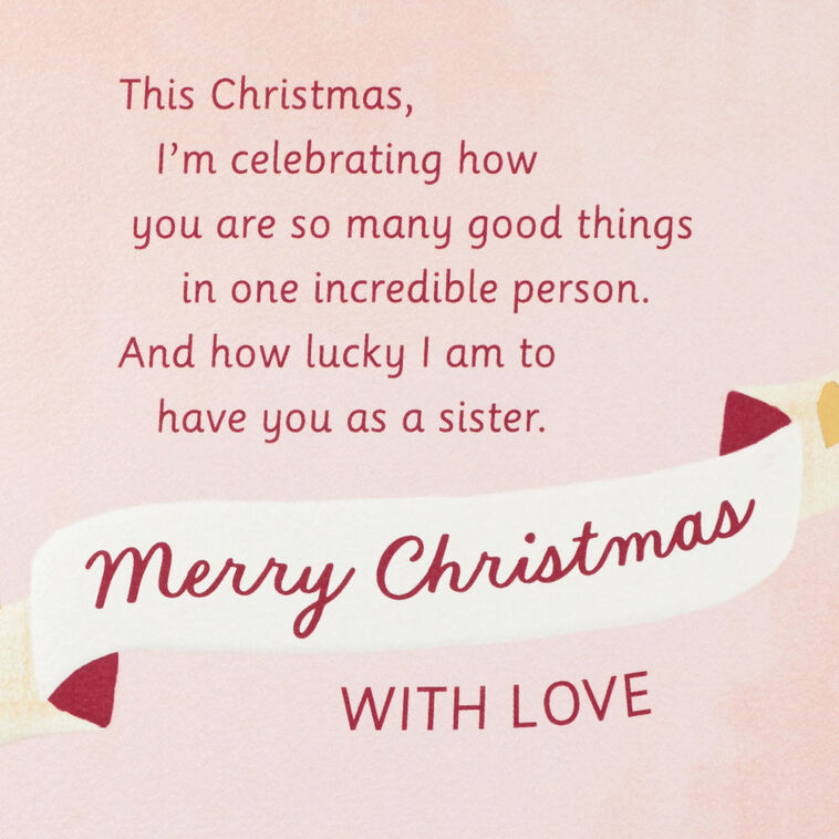 Hallmark Merry Christmas With Love Christmas Card For Sister