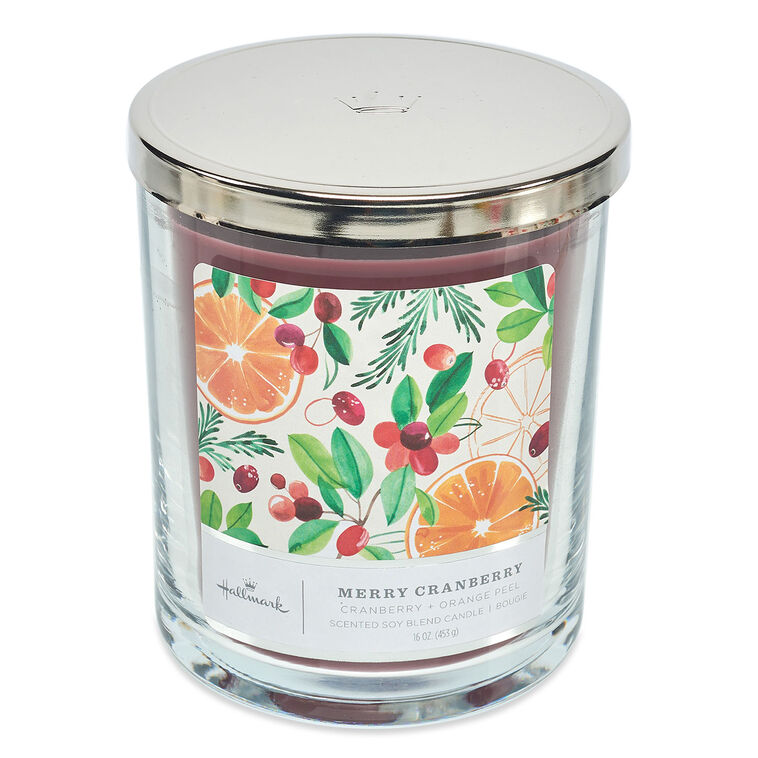 hallmark Merry Cranberry Scented 3-Wick Candle 16 oz