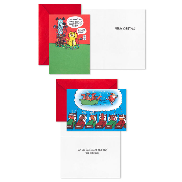 Hallmark Merry Mischief Funny Assorted Christmas Cards Pack Of 24