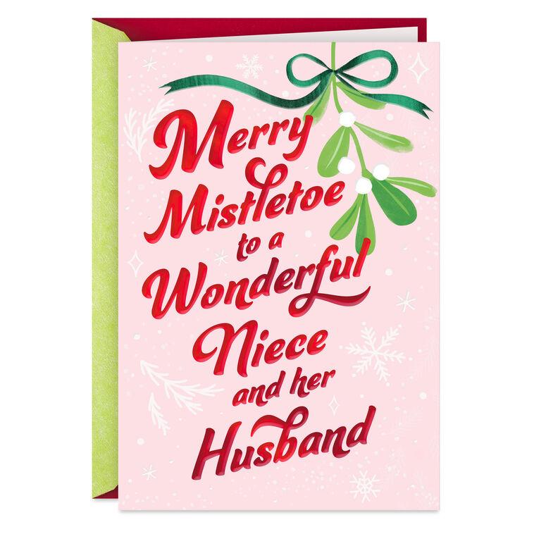 hallmark Merry Mistletoe Christmas Card for Niece and Her Husband