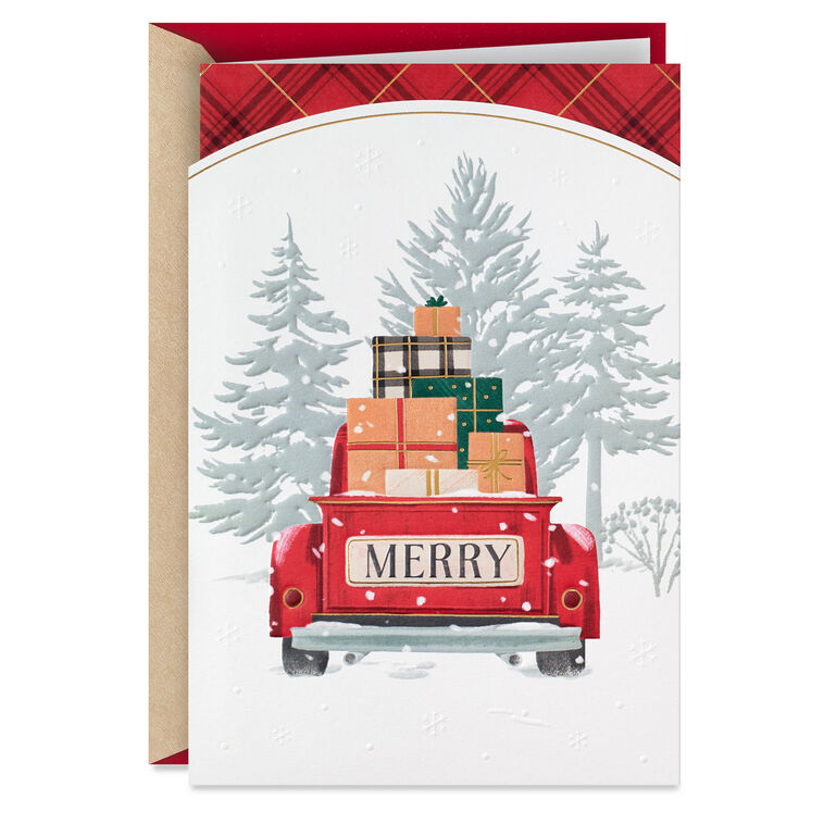 hallmark Merry Vintage Red Truck You're Loved Christmas Card