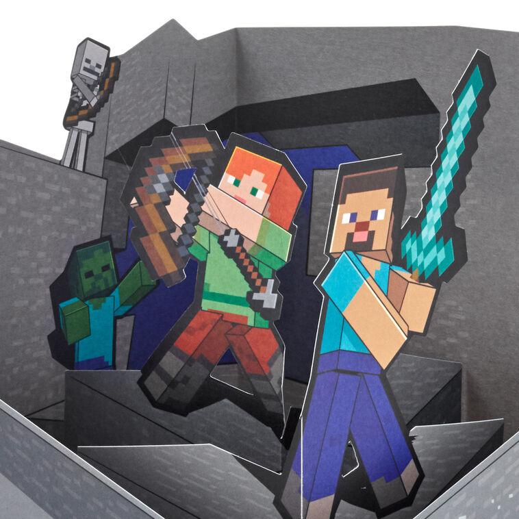 Hallmark Minecraft Build Explore Create 3D Pop-Up Card For Kids