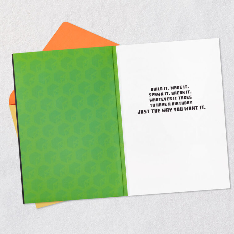 Hallmark Minecraft Creepin' It Real Musical Birthday Card With Light