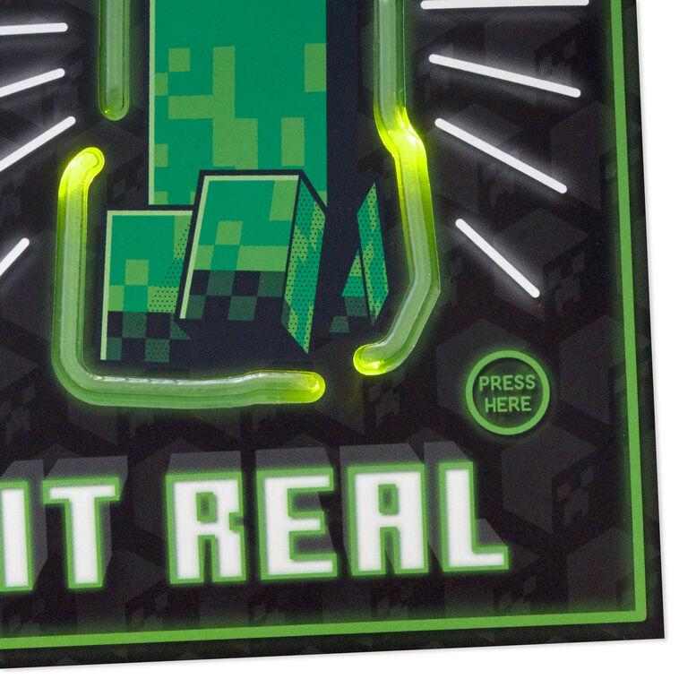 Hallmark Minecraft Creepin' It Real Musical Birthday Card With Light