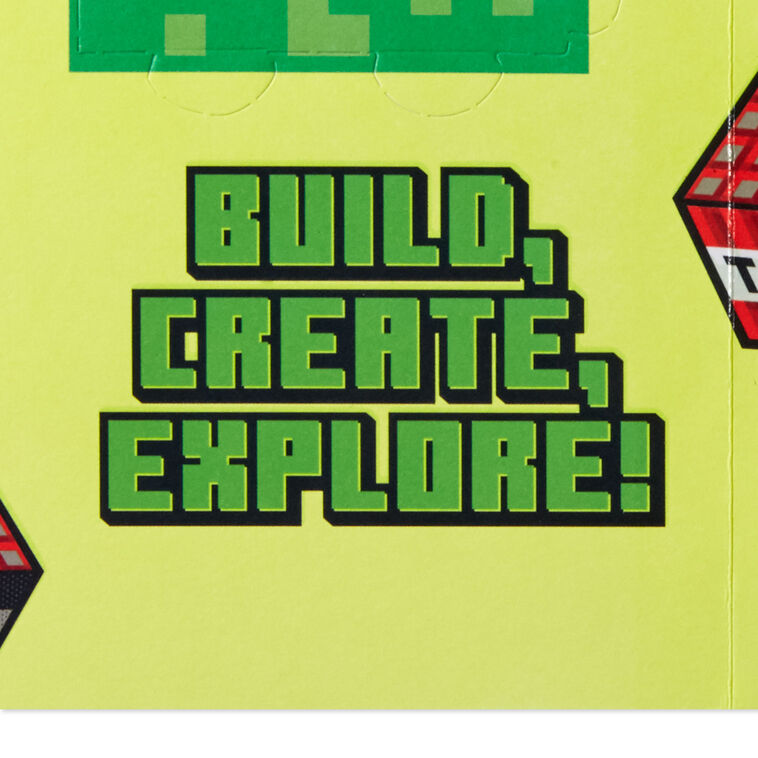 Hallmark Minecraft Have A Blast Birthday Card For Kids With Build-Your-Own Creeper