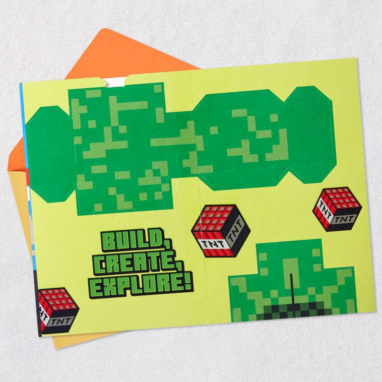 Hallmark Minecraft Have A Blast Birthday Card For Kids With Build-Your-Own Creeper