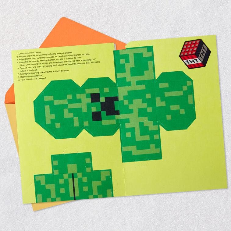 Hallmark Minecraft Have A Blast Birthday Card For Kids With Build-Your-Own Creeper