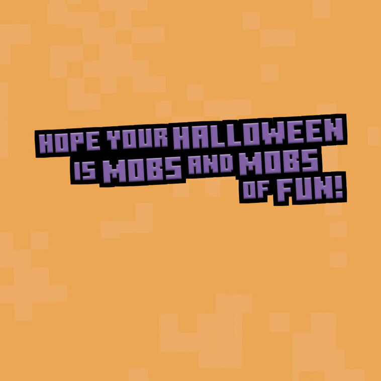 Hallmark Minecraft Mobs Of Fun Halloween Card For Grandson