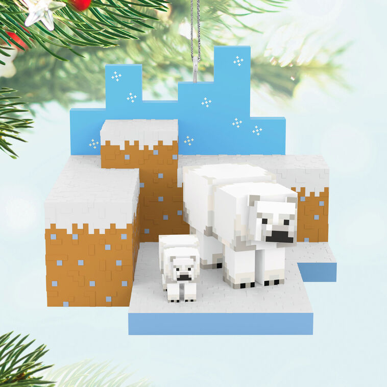 Hallmark Minecraft Polar Bears In Snowy Tundra Ornament