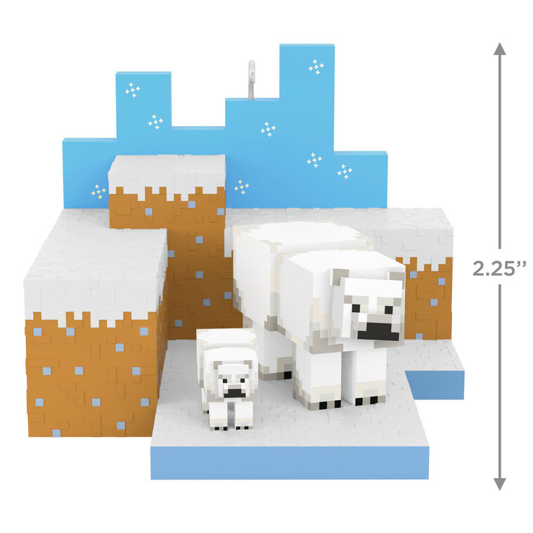 Hallmark Minecraft Polar Bears In Snowy Tundra Ornament