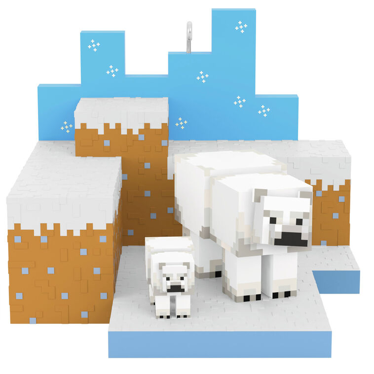 hallmark Minecraft Polar Bears in Snowy Tundra Ornament