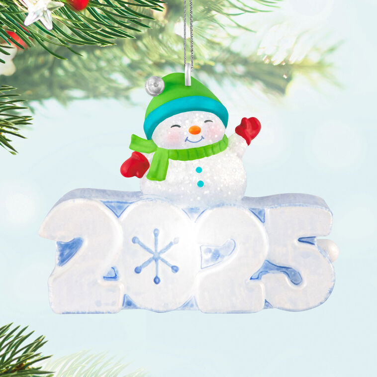 Hallmark Mini A Snowy 2025 Ornament With Light 1.25"