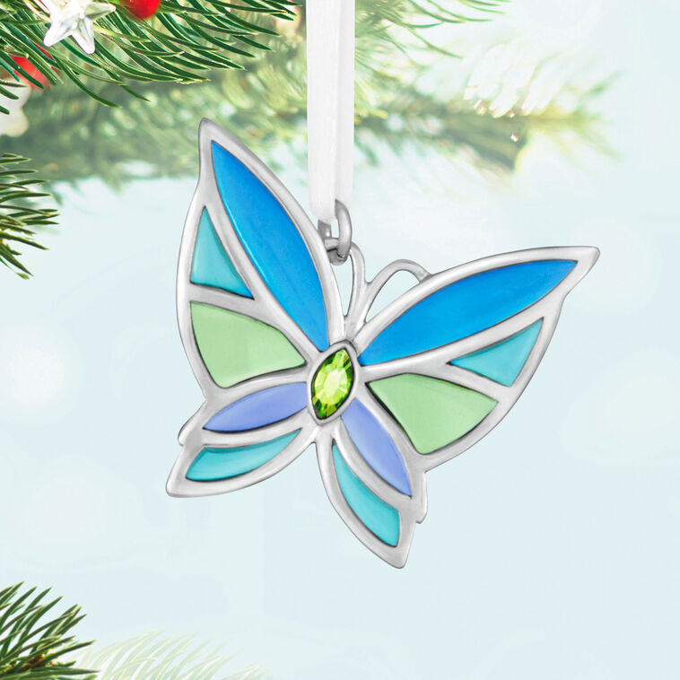 Hallmark Mini Bitty Bright Butterfly Metal Ornament 1.25"