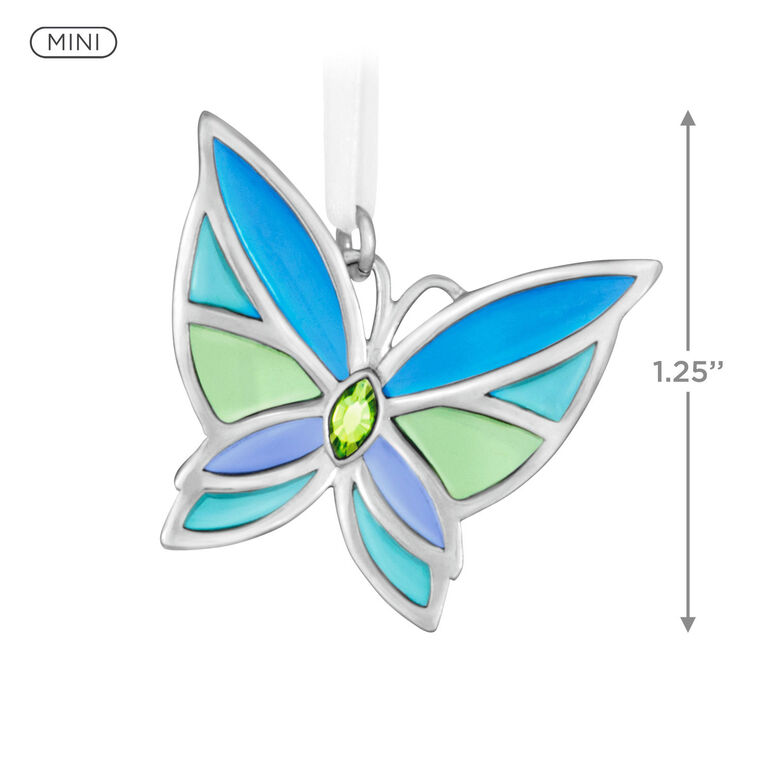 Hallmark Mini Bitty Bright Butterfly Metal Ornament 1.25"