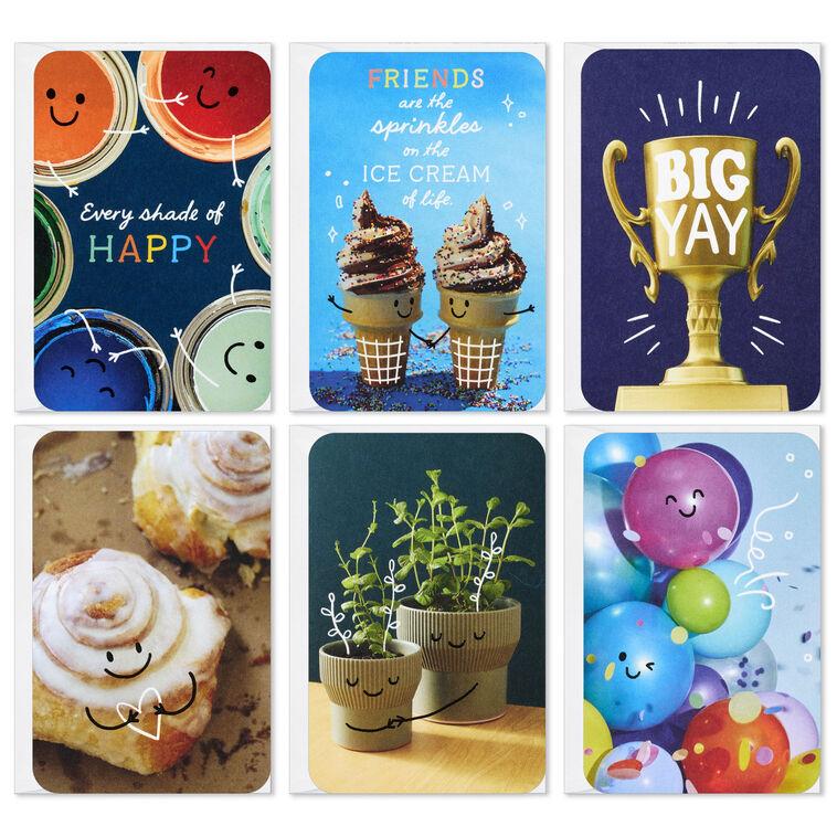 hallmark Mini Colorful Smiles Assorted Multi-Occasion Cards Pack of 6