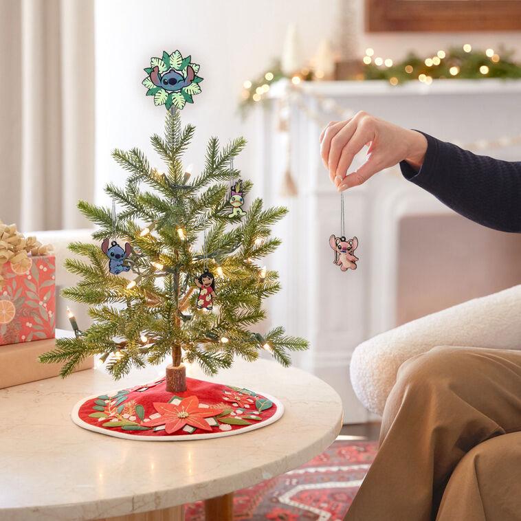 Hallmark Mini Disney Lilo & Stitch Hallmark Tree Topper And Ornaments Set Of 5