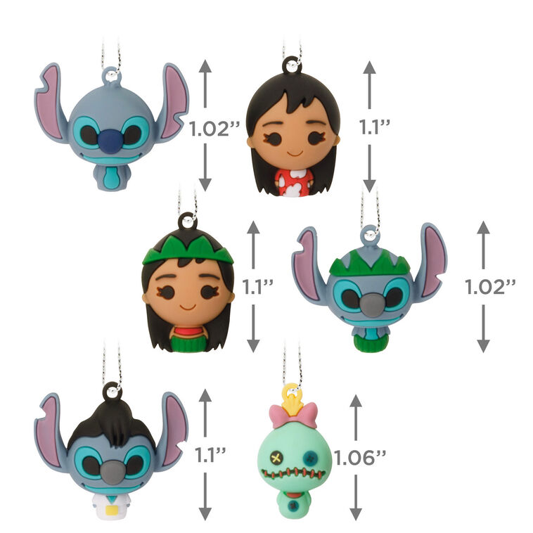 Hallmark Mini Disney Lilo & Stitch Shatterproof Hallmark Ornaments Set Of 6