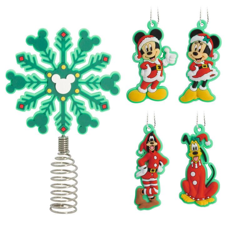 hallmark Mini Disney Mickey Mouse and Friends Hallmark Tree Topper and Ornaments Set of 5