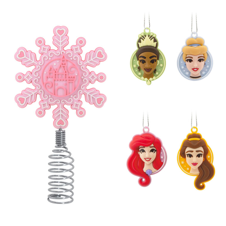 hallmark Mini Disney Princess Hallmark Tree Topper and Ornaments Set of 5