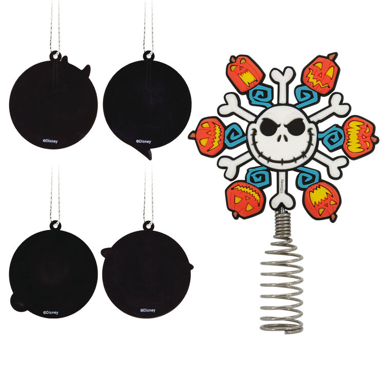 Hallmark Mini Disney Tim Burton's The Nightmare Before Christmas Hallmark Tree Topper And Ornaments Set Of 5