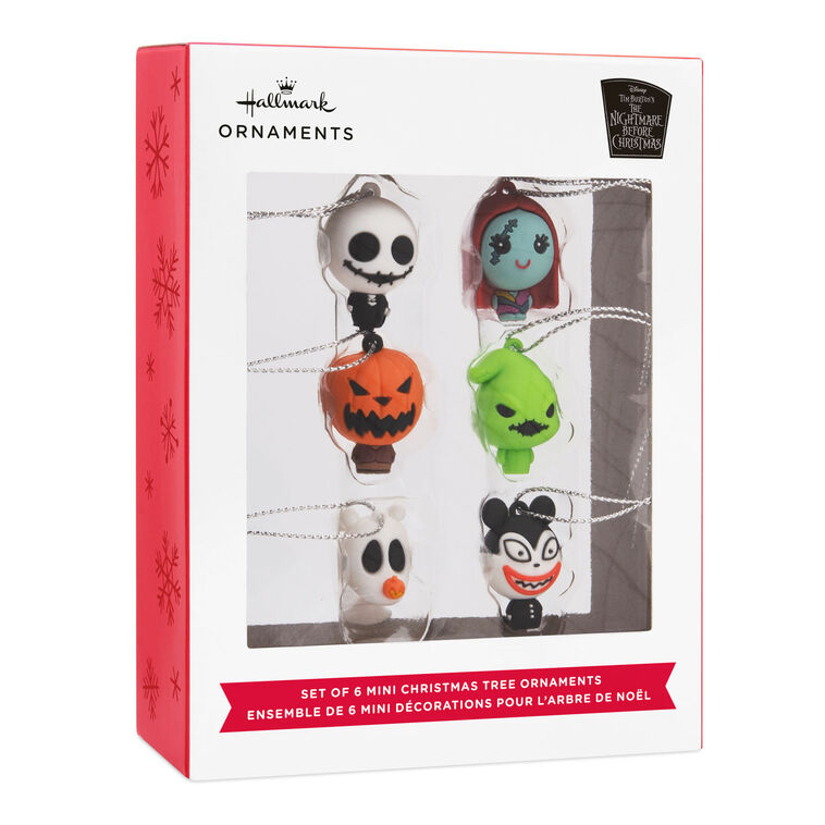 Hallmark Mini Disney Tim Burton's The Nightmare Before Christmas Shatterproof Hallmark Ornaments Set Of 6