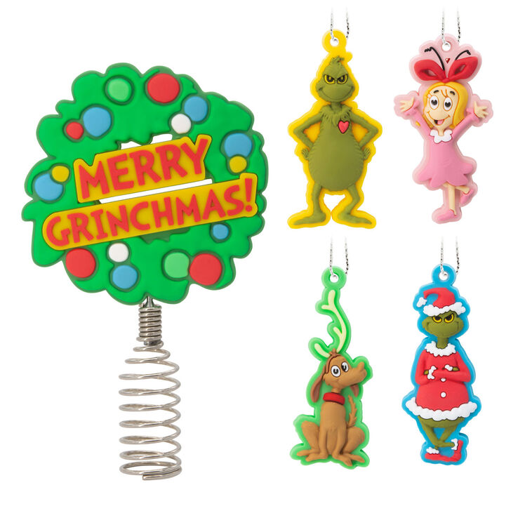 hallmark Mini Dr. Seuss's How the Grinch Stole Christmas ™ Hallmark Tree Topper and Ornaments Set of 5