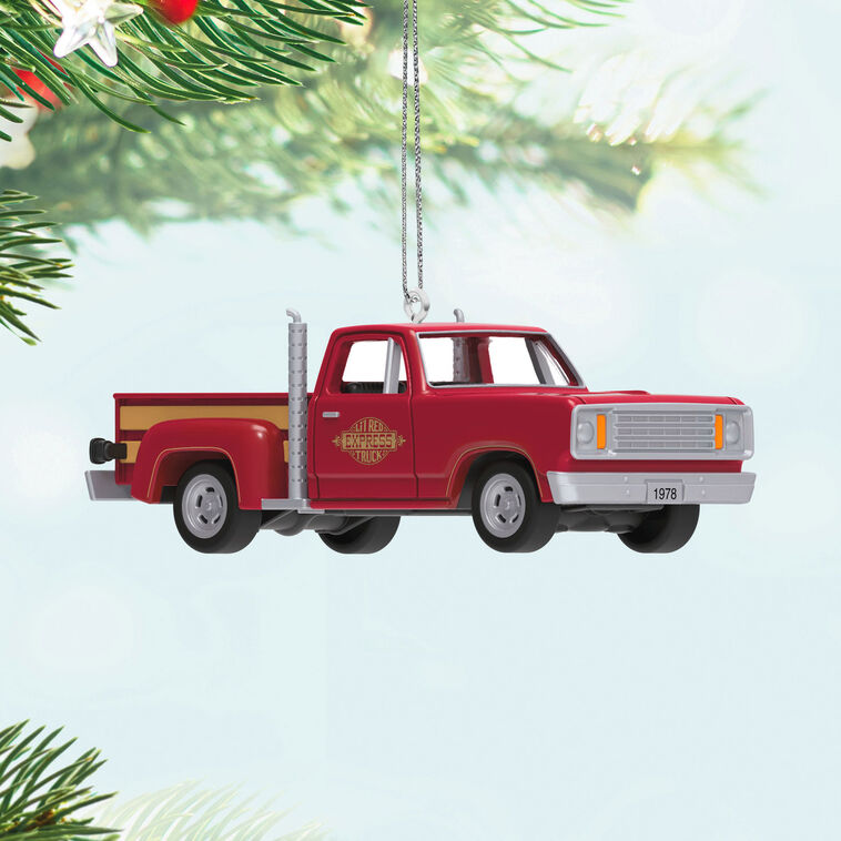Hallmark Mini Lil' American Trucks 1978 Dodge Li'l Red Express Truck 2025 Metal Ornament 0.75"