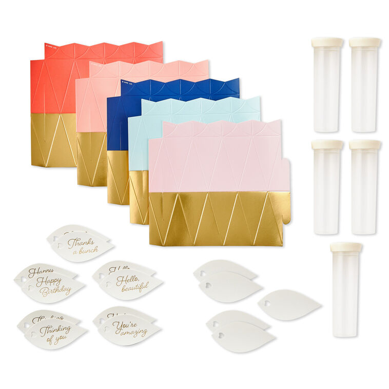 Hallmark Mini Paper Vase Kit Pack Of 5 With Water Vials And Leaf Tags