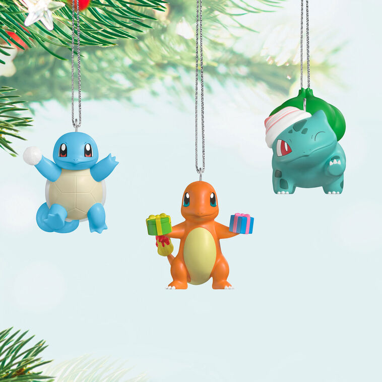 Hallmark Mini Pokémon Squirtle Charmander Bulbasaur Ornaments Set Of 3