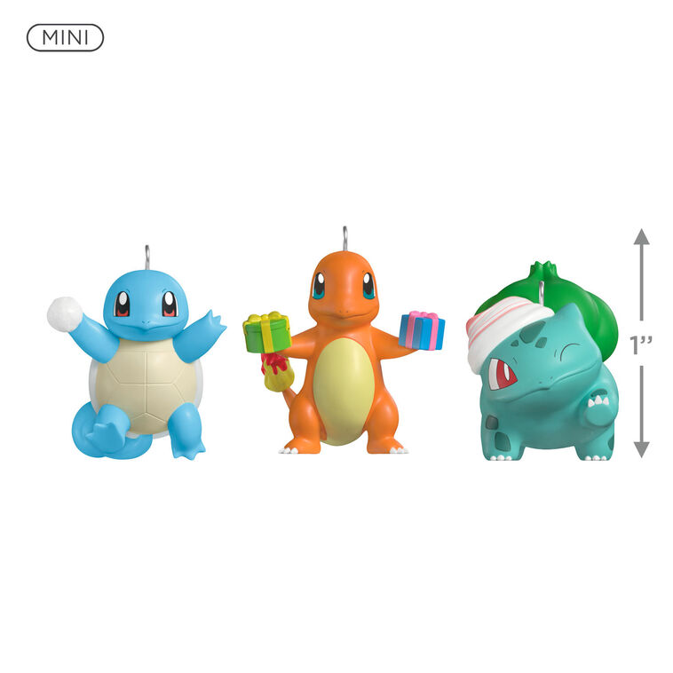 Hallmark Mini Pokémon Squirtle Charmander Bulbasaur Ornaments Set Of 3