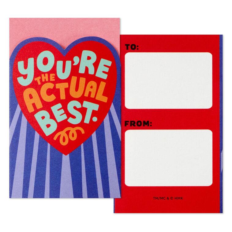 Hallmark Mini Red Hearts Kids Assorted Valentine's Day Treat Card Pockets With Sticker Seals Pack Of 32