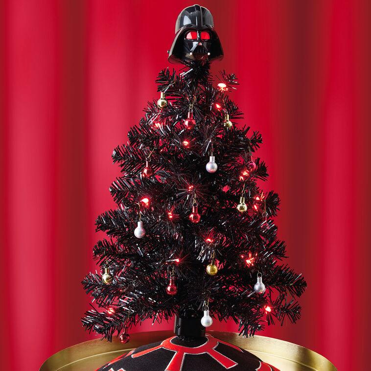Hallmark Mini ShowToppers Black Christmas Tree With Light 17"