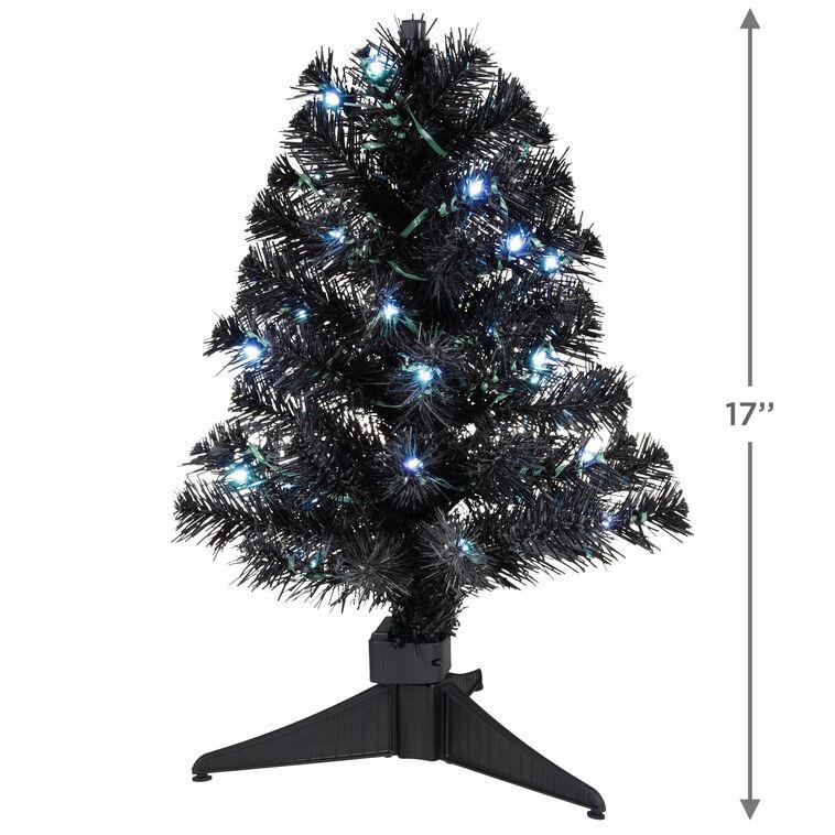 Hallmark Mini ShowToppers Black Christmas Tree With Light 17"