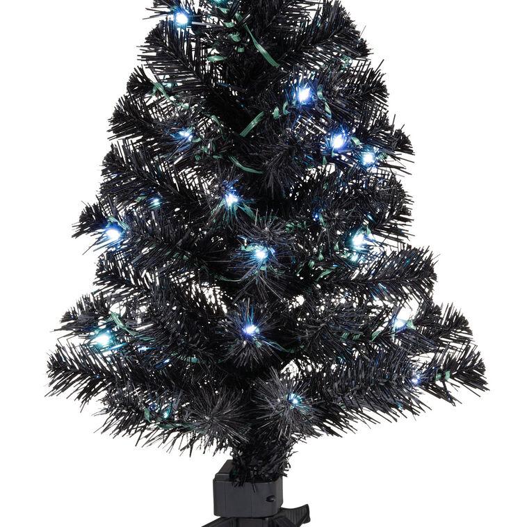 Hallmark Mini ShowToppers Black Christmas Tree With Light 17"