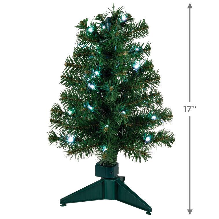 Hallmark Mini ShowToppers Evergreen Christmas Tree With Light 17"