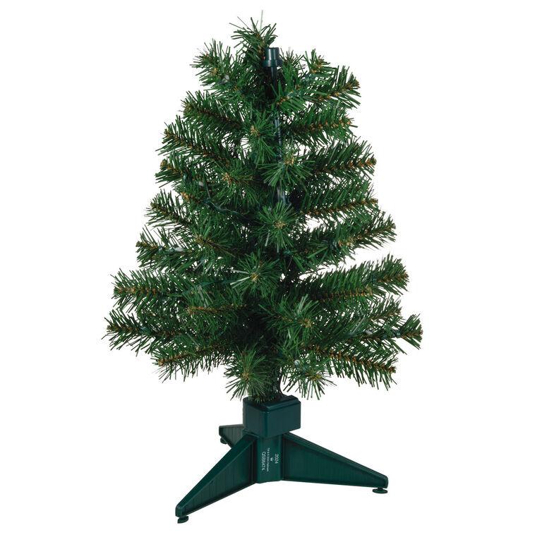 Hallmark Mini ShowToppers Evergreen Christmas Tree With Light 17"