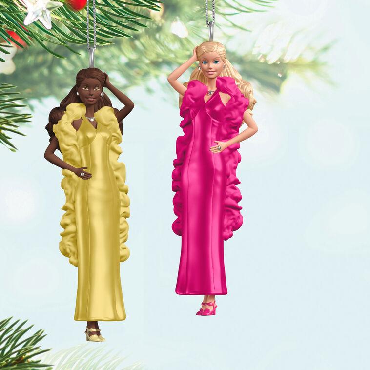 Hallmark Mini Superstar Barbie™ And Superstar Christie™ Ornaments Set Of 2