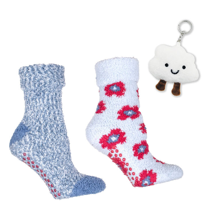 hallmark MinxNY Aromasoles Blue Marled and Floral Rose-Scented Socks 2 Pair