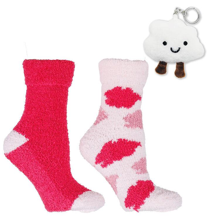 hallmark MinxNY Aromasoles Magenta and White Lavender-Scented Socks 2 Pair