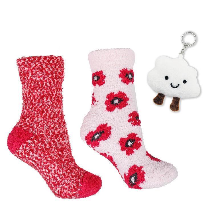 hallmark MinxNY Aromasoles Red Marled and Floral Rose-Scented Socks 2 Pair