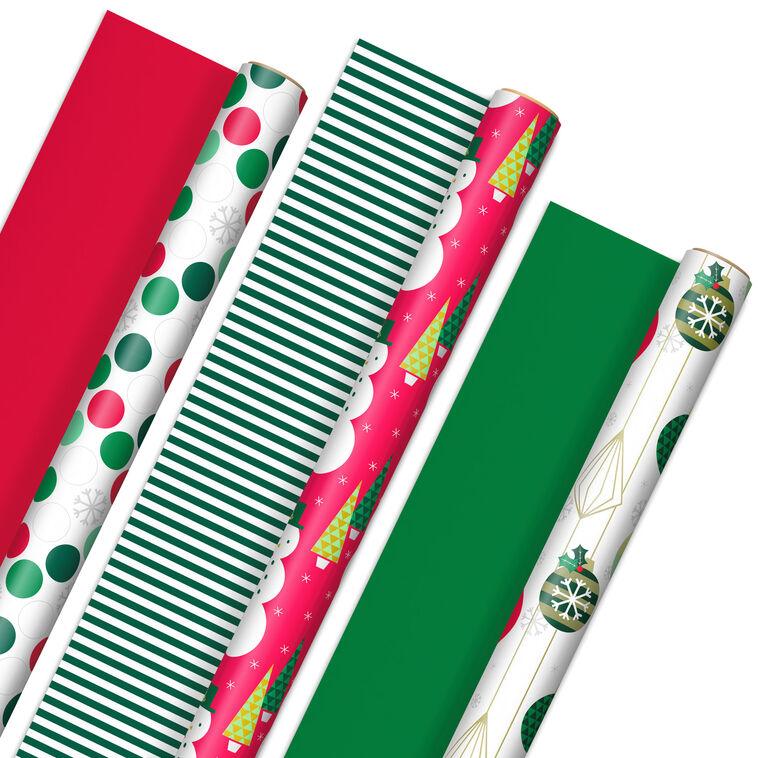 hallmark Mod Holiday 3-Pack Reversible Wrapping Paper Assortment 120 sq. ft