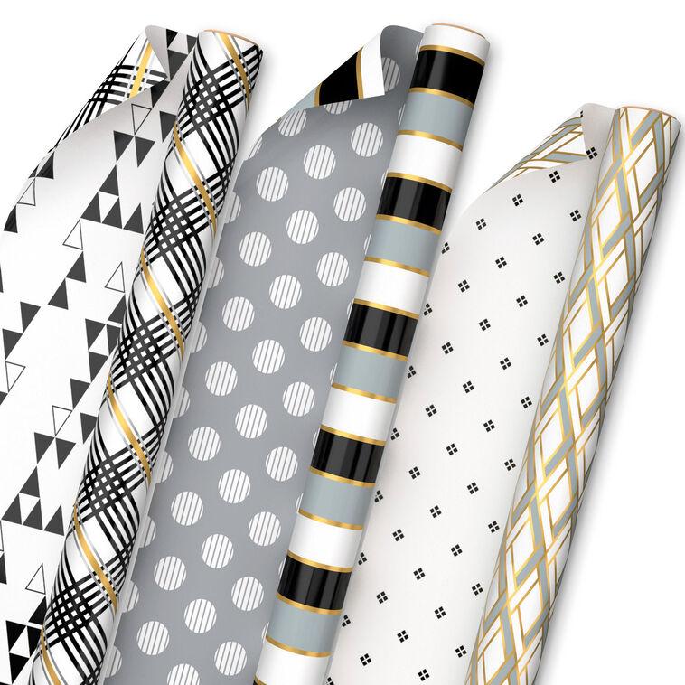 Hallmark Mod Patterns 3-Pack Wrapping Paper Ribbon And Sticker Tags